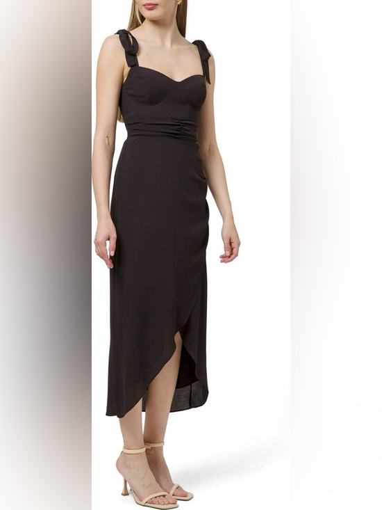WAYF Malibu Faux Wrap Midi Dress - Picture 2 of 7